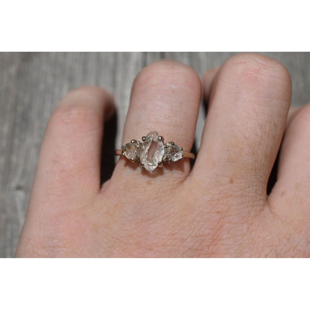 14k Gold Diamond Ring Size 7 Raw Diamond Engagement Ring Solid Gold Engagement R